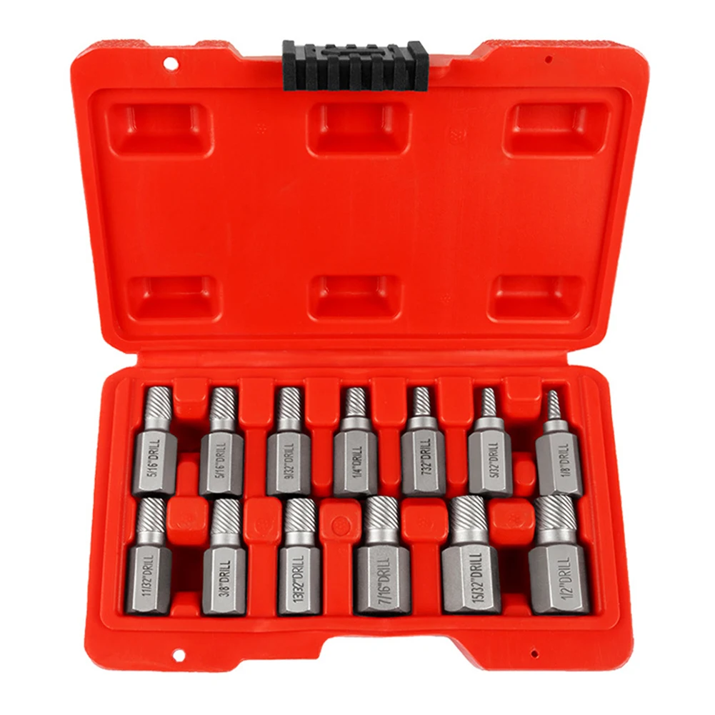 

Repair Jobs Bolt Extractor 13 Pcs Screw Removal Tool Set Electric Drill Damaged Screw Tool Easy Identification Markings