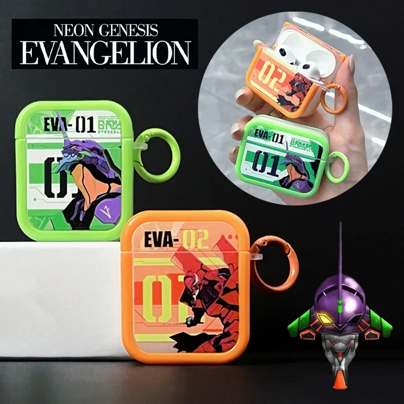 Чехол для наушников EVANGELION EVA 01 02 для Airpods Pro 1 2 3 4, брелки в стиле аниме, беспроводные Bluetooth-наушники, защитный чехол, аксессуар