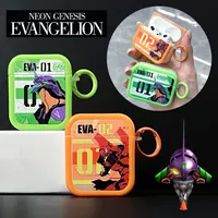 EVANGELION EVA 01 02 Earphone Case for Airpods Pro 1 2 3 4 Anime Keychains Wireless Bluetooth Earbuds Protective Cover Accessory