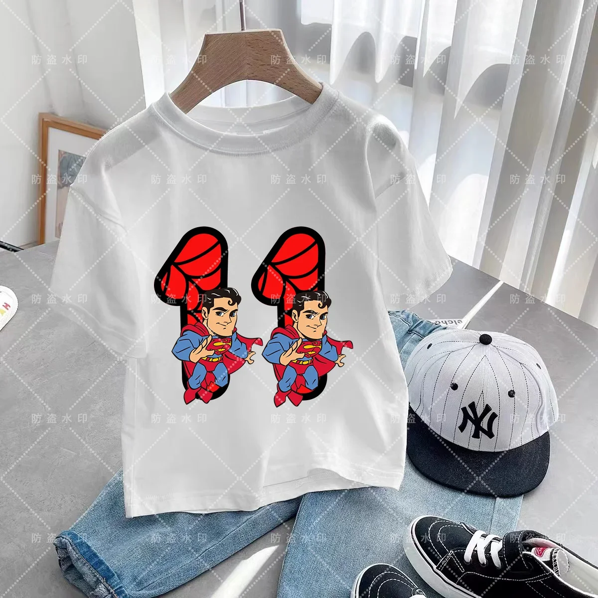 Marvel Heroes Birthday Party Cartoon T-shirt Boys Girls T-shirt Number 3 4 5 6 7 8 9 10 11 12 Spider-Man cartoon Kids Costume