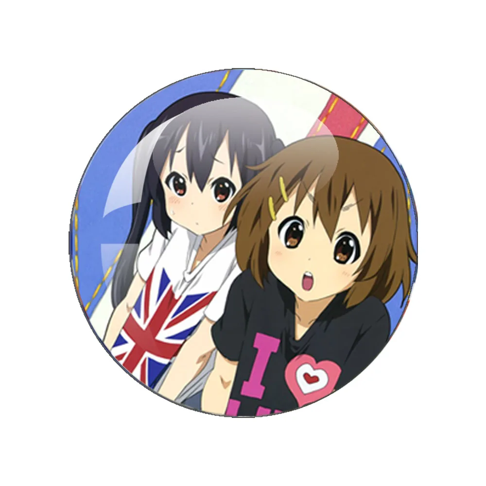 Anime K-ON! Anime Hirasawa Yui Akiyama Mio Tainaka Ritsu 10 mm-40 mm kaca Cabochon Dome perhiasan temuan belakang datar