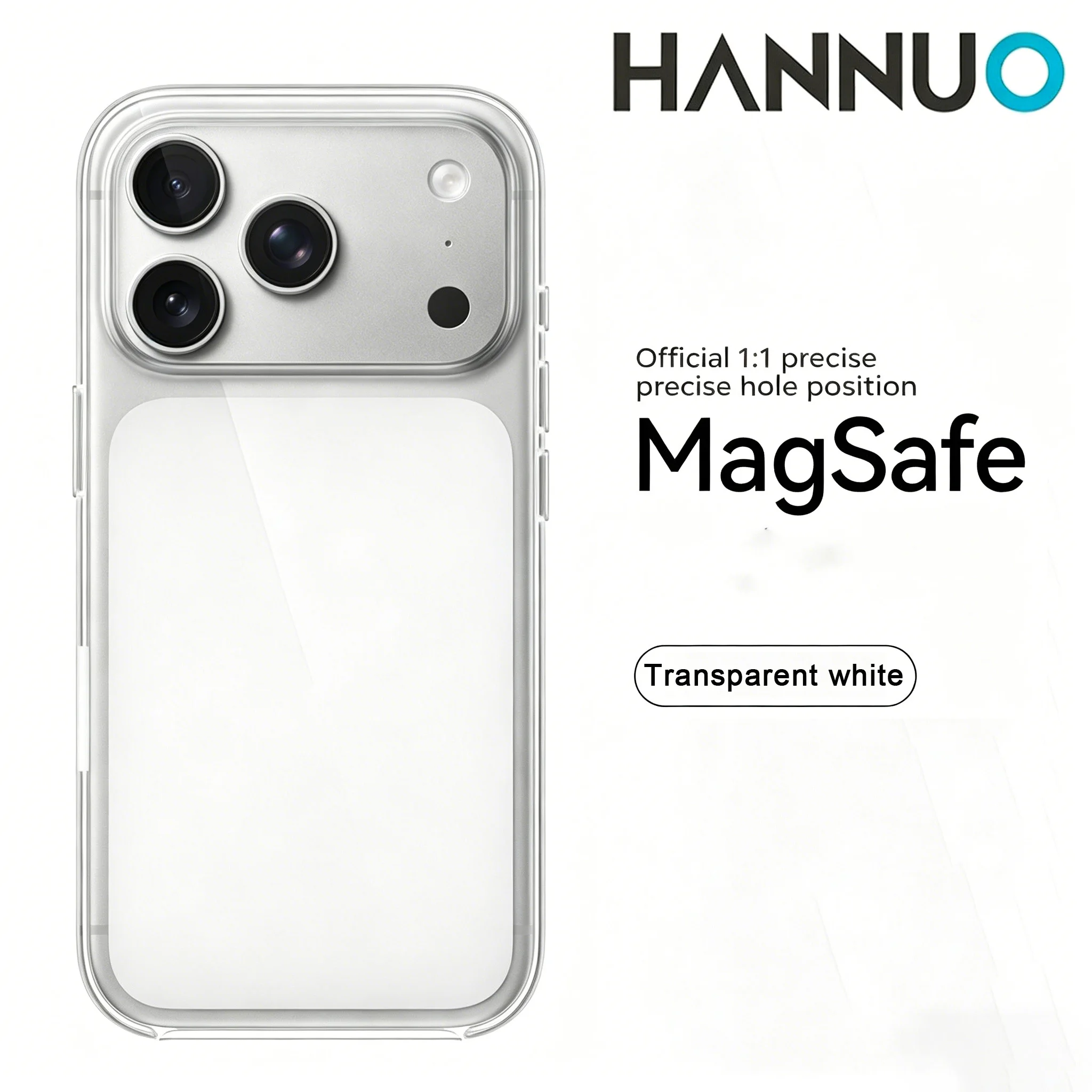 

HANNUO Magnetic Case for iPhone 17 Pro MAX Cases Shockproof Cover for Wireless Charger Thin Cover Anti Yellow Transparent Cover