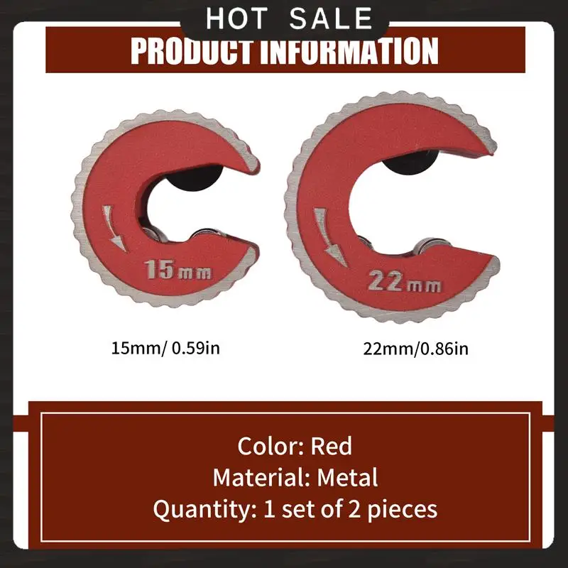 24-Hour Delivery 2PCS 15Mm & 22Mm Copper Pipe Cutter Mini Auto Pipe Slice Tool Zinc Alloy Tube Cutter For Cutting Copper Aluminu