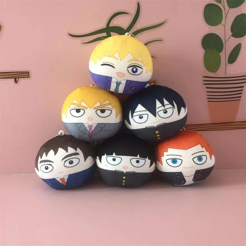 

7cm Mob Psycho 100 plush Toys Cartoon Cute Soft Stuffed Anime Keychain Kageyama Shigeo Dolls For Kid Birthday Christmas Gift