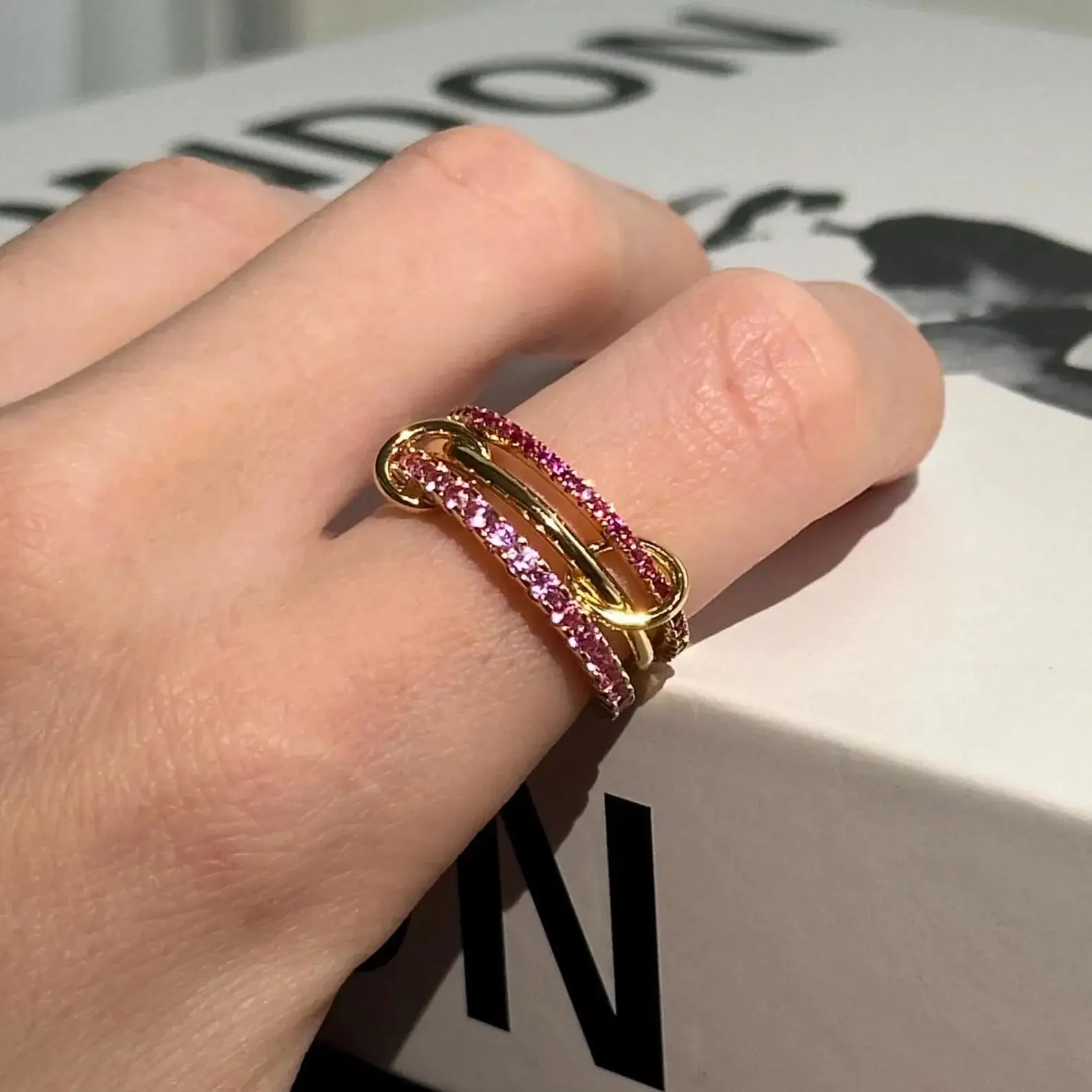 

New Stacking Fashion Band Rings For Women Micro Paved 5A CZ Pink Red Color Multi Pieces Stack Full Finger wedding Jewelry