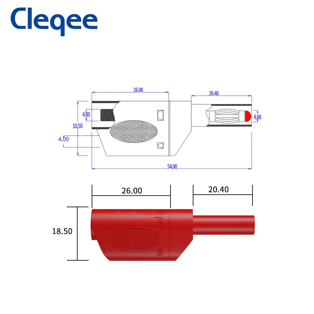 Cleqee P1050 5PCS Dual Safe Stackable 4mm Banana Plug Soft Test Lead Cable Double-ended for Digital Multimeter 1M