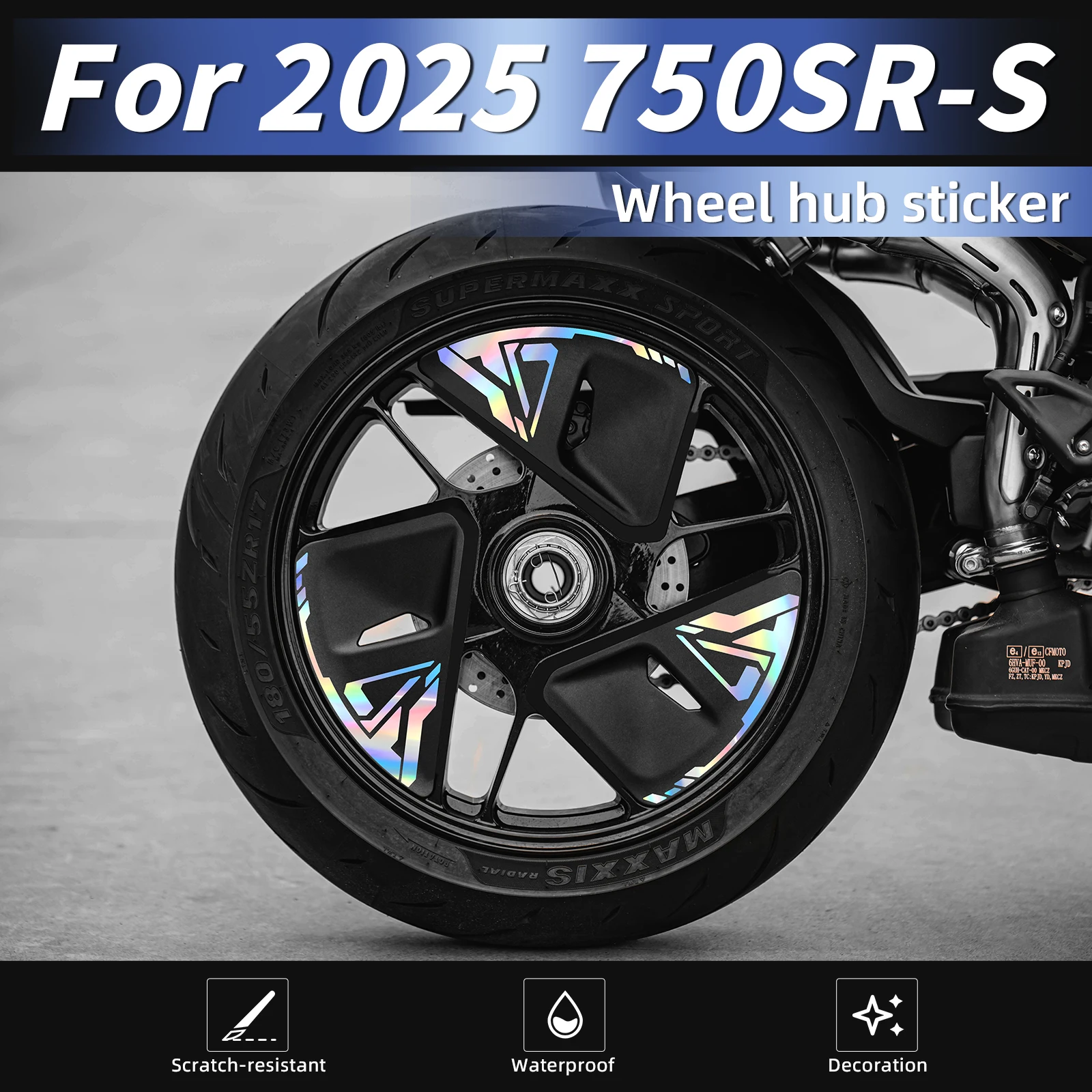 

Suitable for CFMOTO 750SR-S Rim Reflective Decals 3M Residue-Free Weatherproof High-Density Vinyl Anti-Scratch Mod Parts
