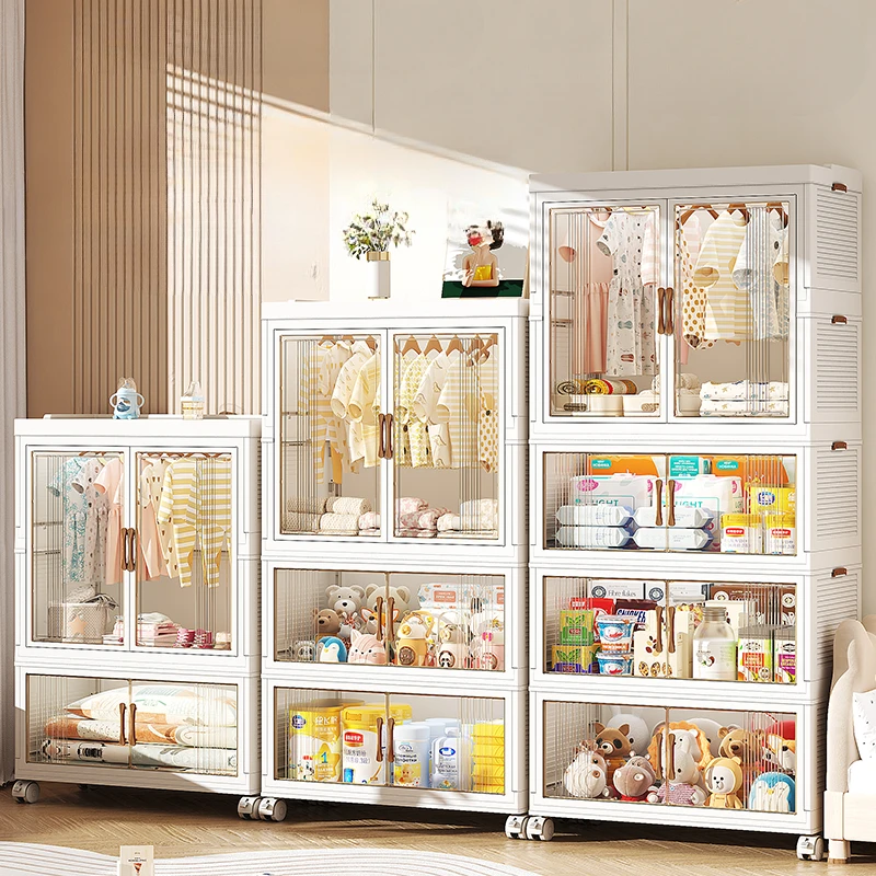 Versatile and Elegant Cream Wardrobe Space-Saving Easy Assembly with Multi-Layer Storage for Everyday Convenience