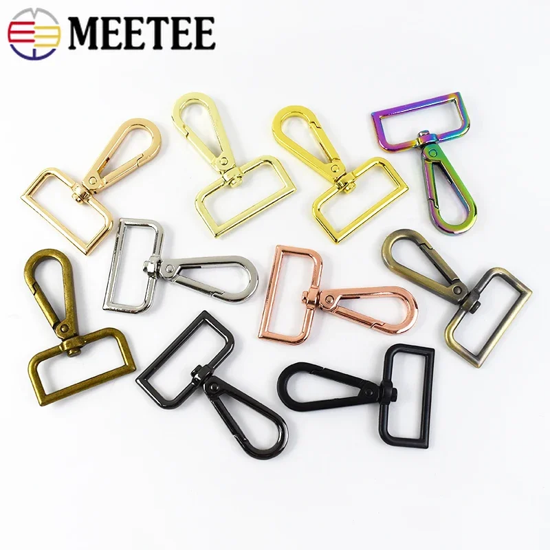 5/10/20Pcs Meetee 25mm Bag Belt Strap Buckles Metal Carabiner Clasps Lobster Dog Collar Key Swivel Clips Snap Hook DIY Accessory