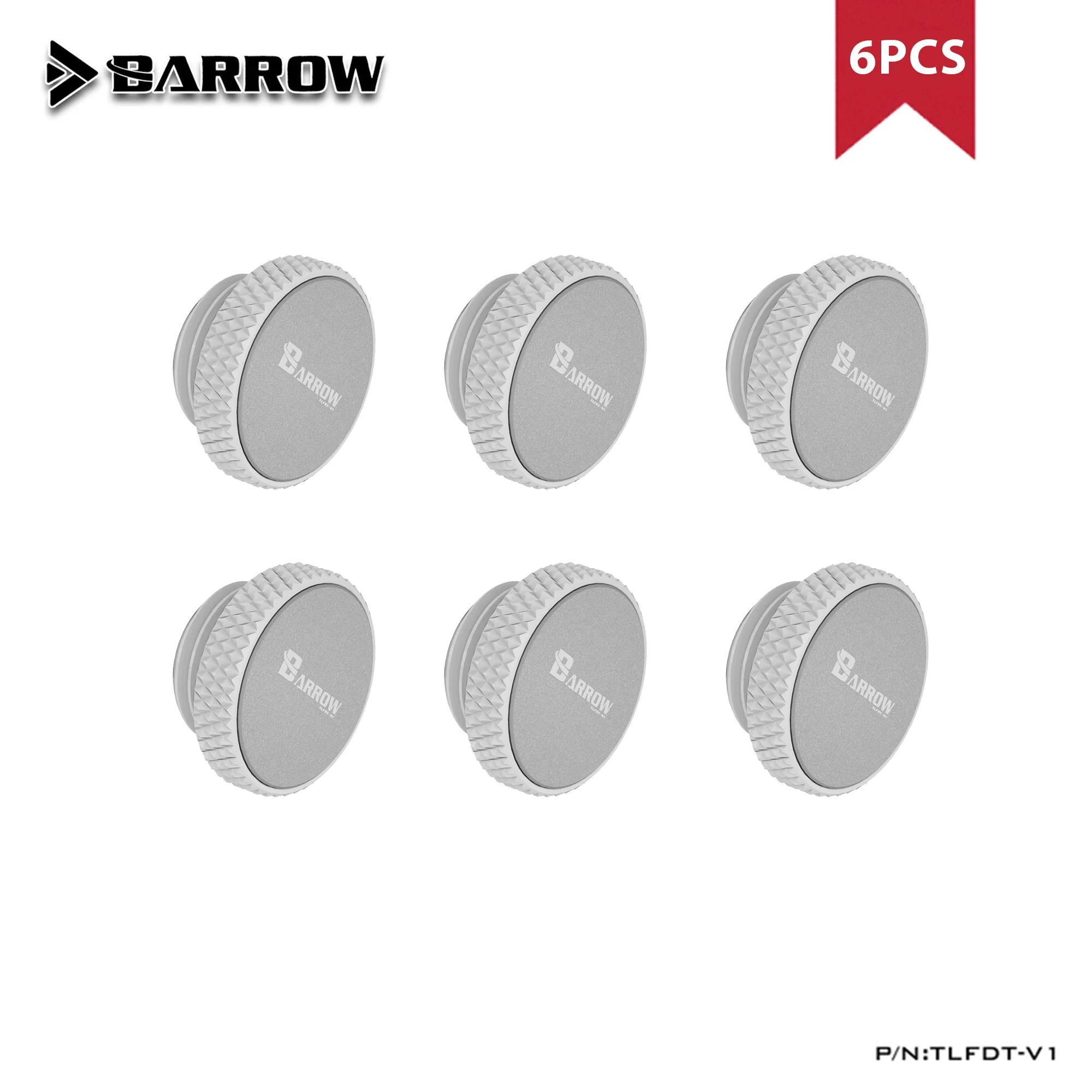 Barrow 2/4/6 Chiếc Hồ Chứa Nước Bơm Nước Cắm Phụ Kiện Làm Mát Dừng Niêm Phong Lên Khóa Màu Trắng Đen Bạc vàng G1/4 ",TZS1-A02 TLCDT-V1