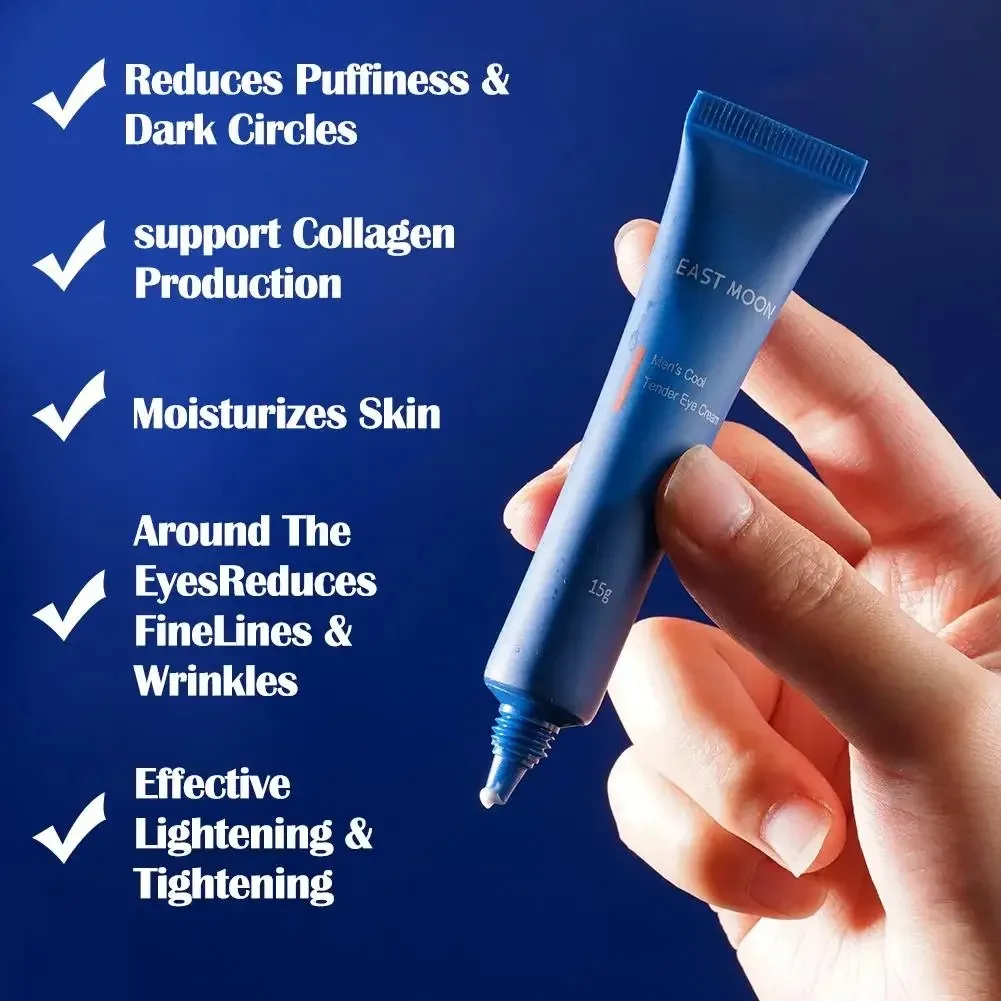 Men Eye Cream Hyaluronate Cool Eye Gel Moisturizing Under Eye Cream For Dark Circles Puffiness Fine Lines Eye Serum
