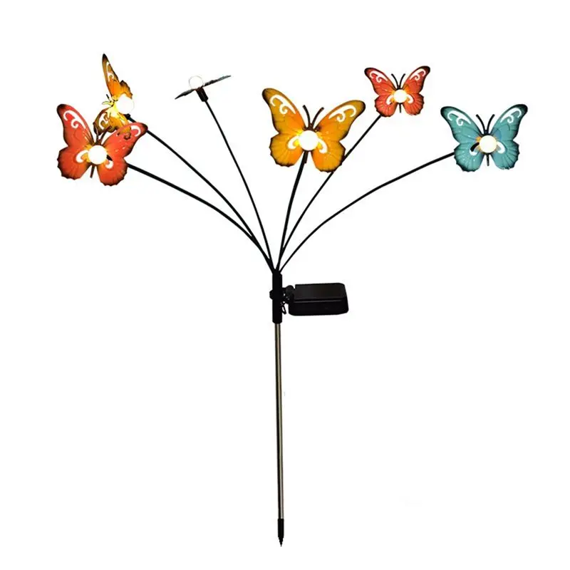 

Садовый светильник ABVJ-Solar Butterfly Ground Plug Lamp, пневматический светильник-светлячок для газона, украшение для сада и улицы