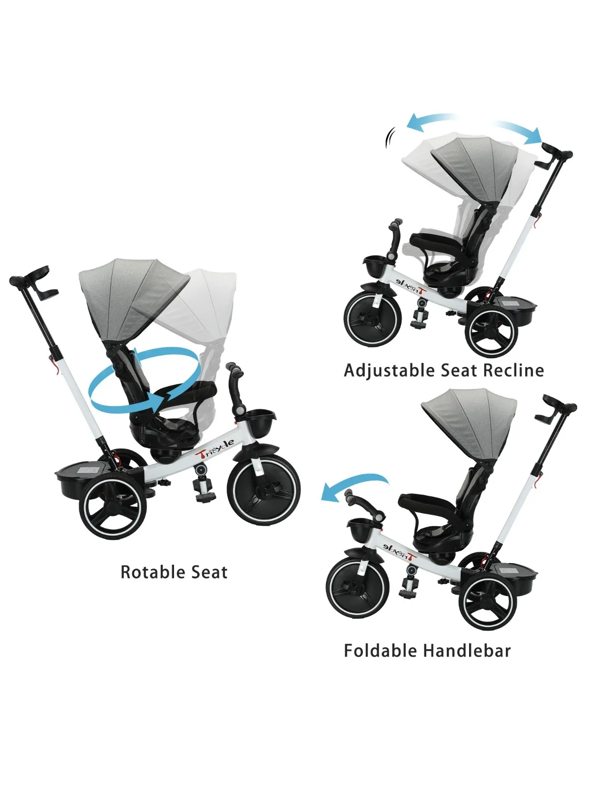 5-in-1 Baby Driewieler & Loopfiets met Stuur (18 Maanden-5 Jaar) - Ideaal voor peuters & kleuters, Buitenspeelgoed voor kamperen - afbeelding 2