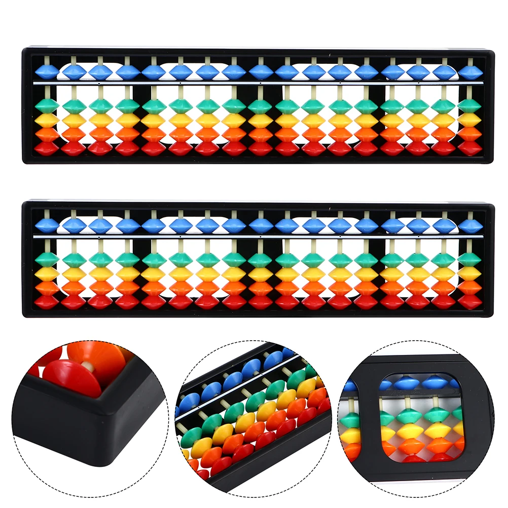 2 pezzi di plastica colorata Abaco 5 perline 17 aste Bambini Strumento di conteggio Matematica Apprendimento Abaco educativo per bambini Adulti Scuola
