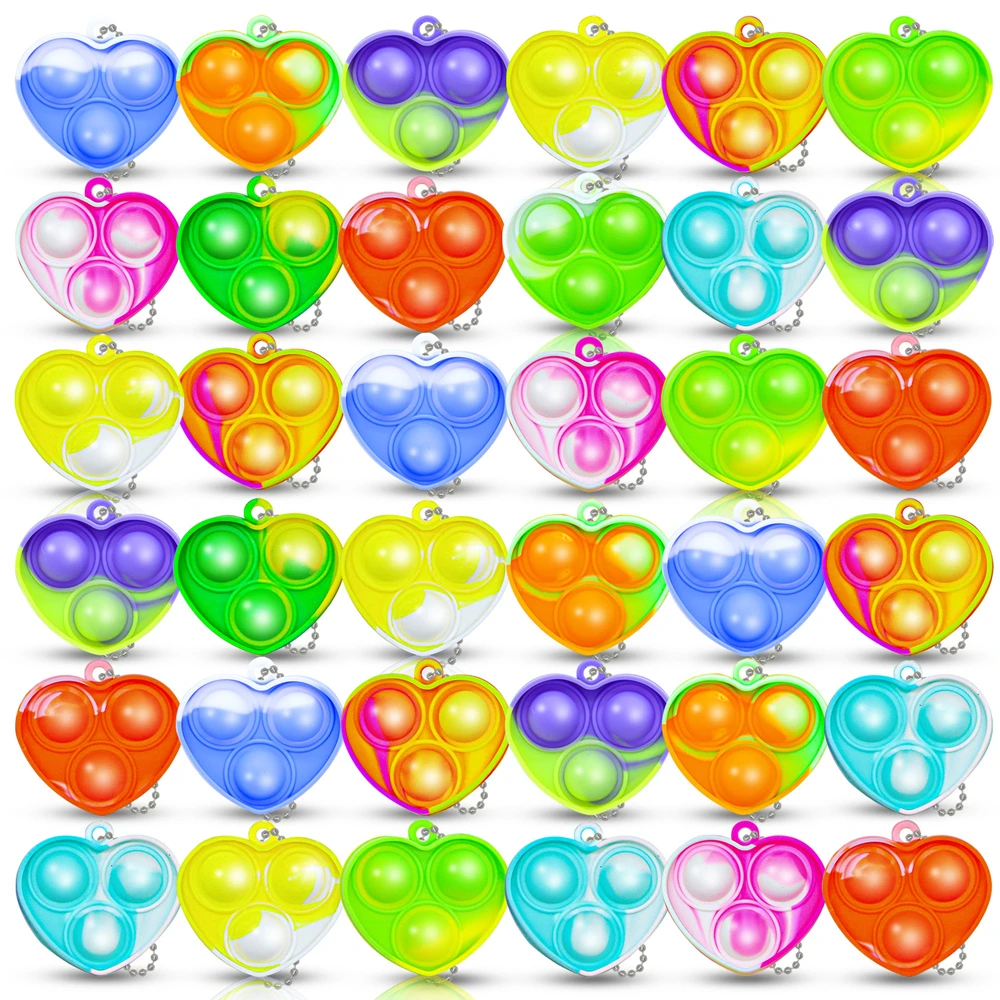 12/24 Stuks Mini Met Sleutelhanger Druk Bubbels Voor Kinderen Volwassenen Verjaardagsfeestje Geschenken Decoratie Bruiloft Gast Geschenken Carnaval Prijzen
