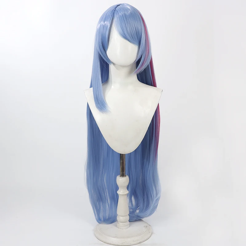 Aomori Mine Cosplay Wig Blue Archive Blue Pink 100cm Heat Resistant Synthetic Hair Halloween Party Role Play + Free Wig Cap