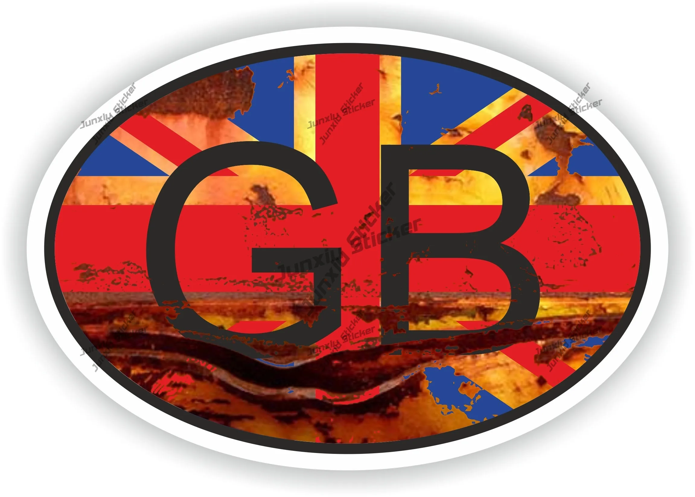 

Vintage Great Britain Country Code Gb Oval Sticker With Union Jack Flag Decal Exterior Automotive Accessories Knuckles Decoratio