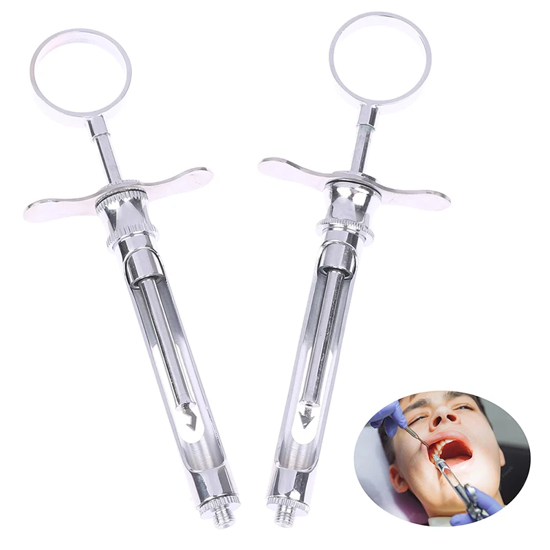 

1PCS Dental injection Syringe Stainless Steel Dental Aspirating Syringe Dentist Surgical Instrument 1.8ML Lab Equipment