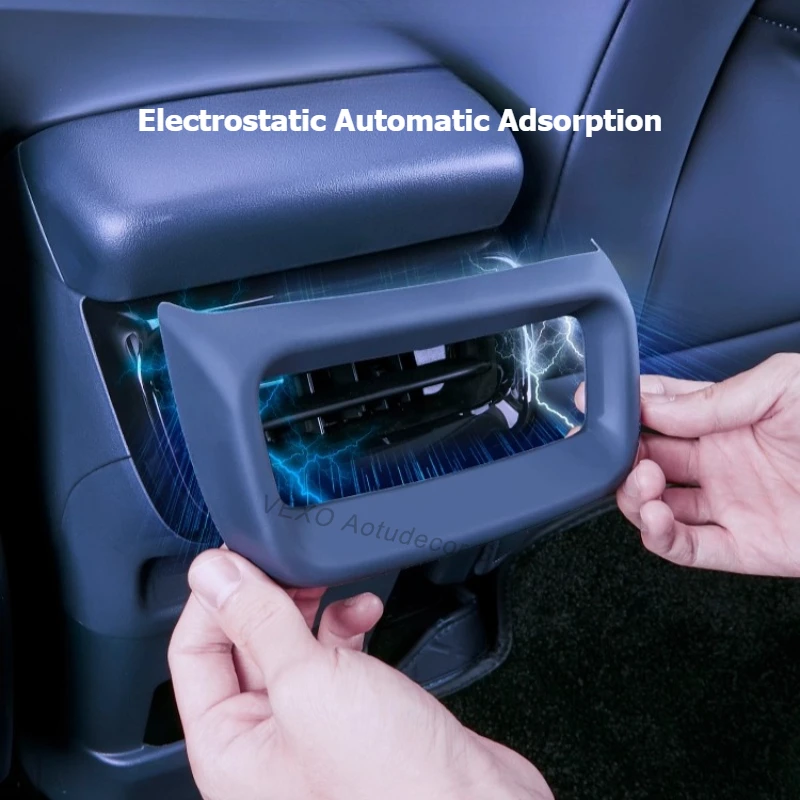 For Geely EX5 Galaxy E5 2024 2025 2026 Car Rear Seat Air Conditioner Outlet Frame Cover Silicone Rear AC Vent Sticker Decoration