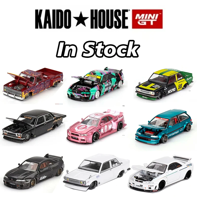 

MINIGT KHMG Kaido House 112 1:64 Silverado Fluorescent Openable Hood Diecast Diorama Car Model