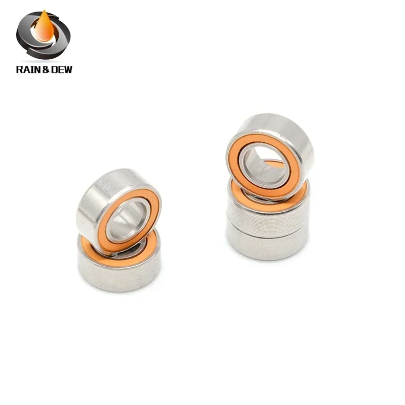 1PCS SMR105 2RS 5x10x4 mm Antirust Ball Bearings ABEC7 Stainless Steel Hybrid Ceramic MR105 Without Grease Fast Turning