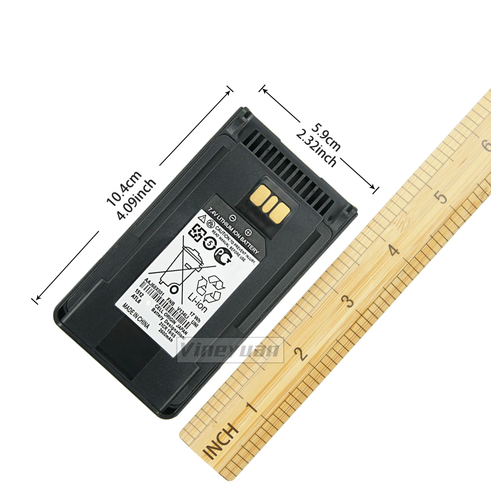2PCS FNB-V134Li  V133Li  2600mAh Replacement Battery for Vertex EVX-231 EVX-230 EVX-261 VX-451 EVX-530 Radio with Belt Clip