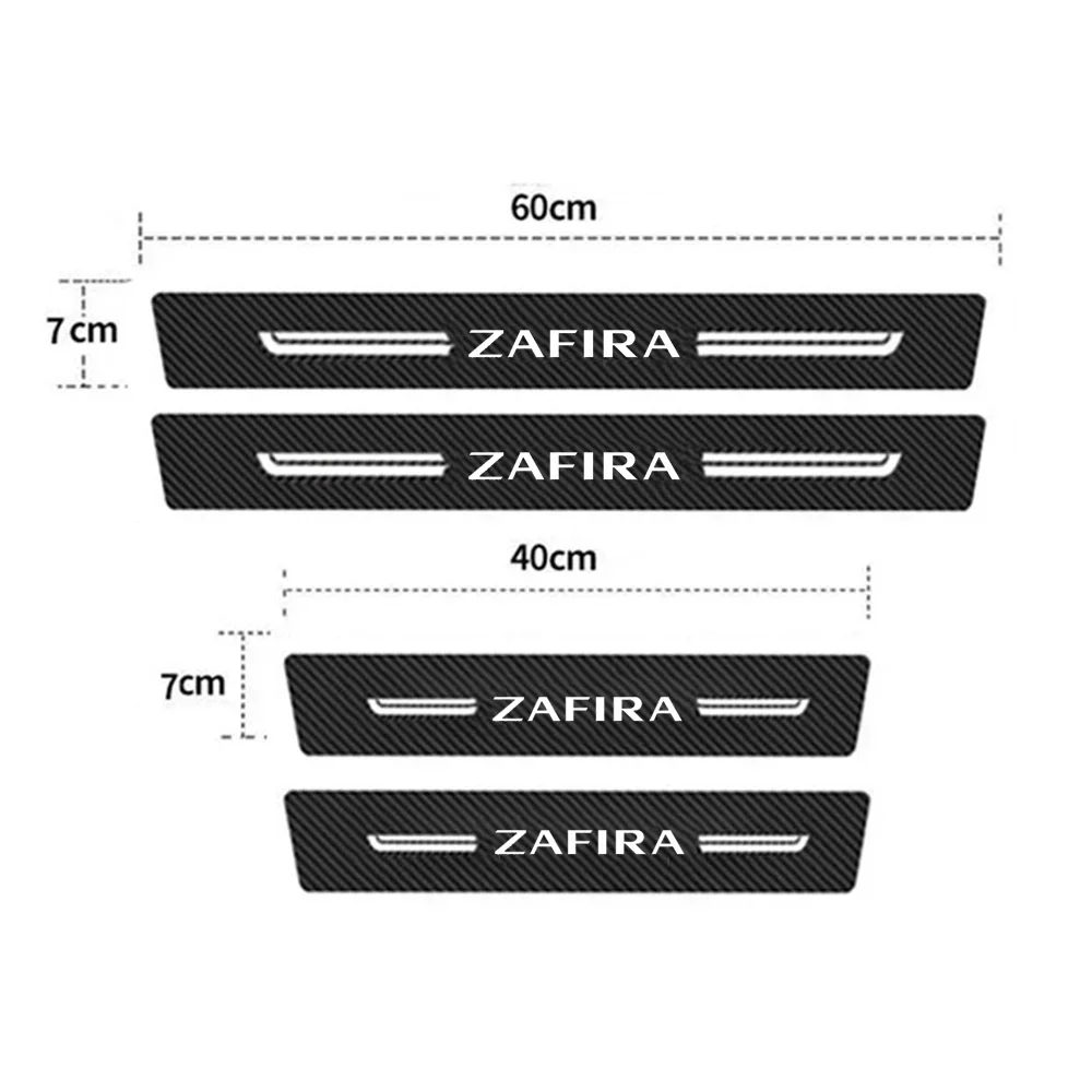 Carbon Fiber Car Threshold Plate for Opel ZAFIRA Logo 2023 Trunk Door Sill Protector Sticker Bumper Strips Scratch Guard Tape