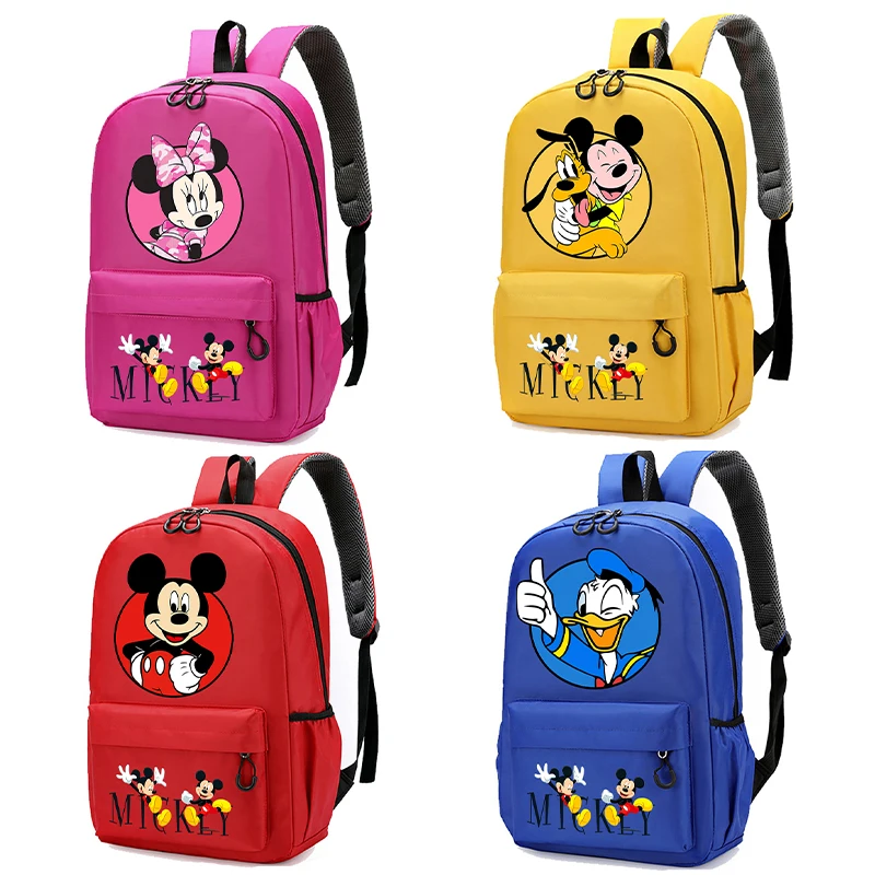 Mickey Minne Mouse Backpack Disney Donald Duck Children School Bag Cartoon Anime Knapsack Girl Boy Bookbag Student Schoolbag