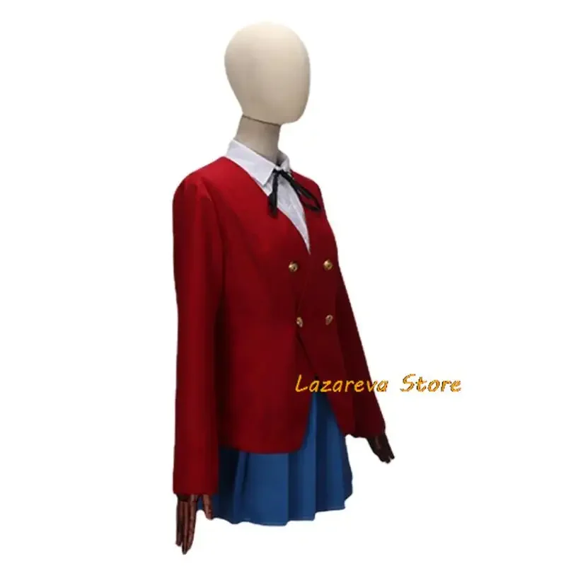 Anime tiger×dragon! tordora! Aisaki taiga cosplay costume wig red JK uniform leather shoes woman sexy kawaii Campus Party suit