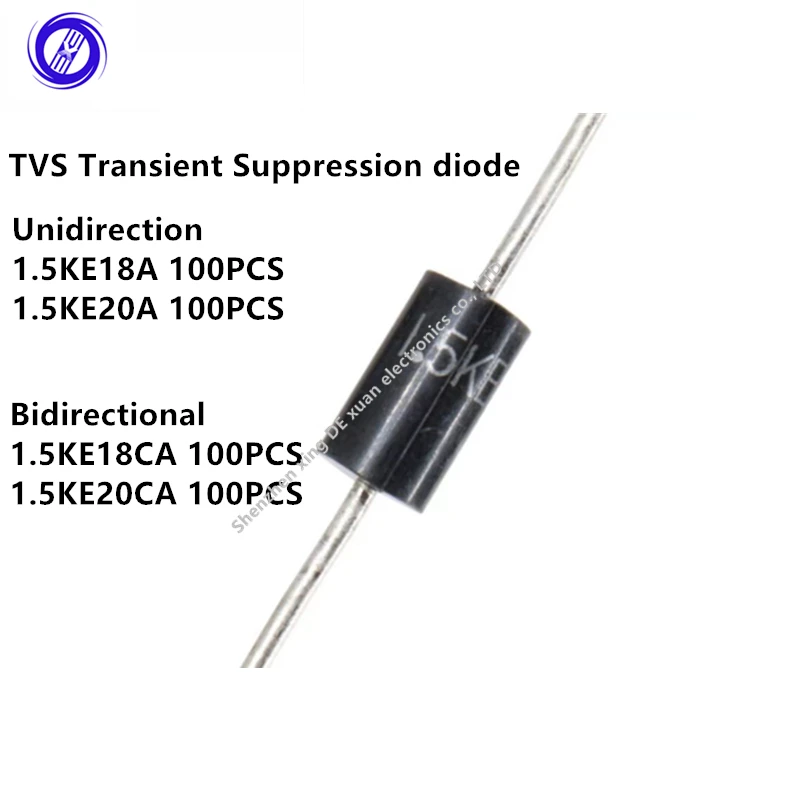 100Pcs 1.5KE18A 1.5…