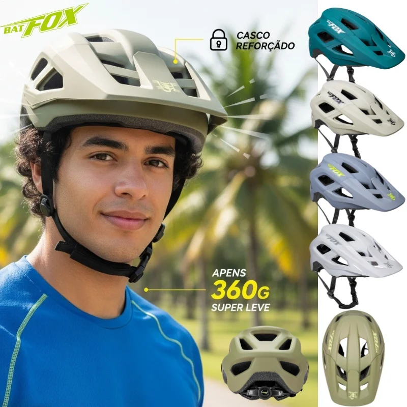 

BATFOX MTB Adult Mountain Bike Helmet MTB Cycling with 14 Ventilation for Men Women Dirt Bike Helmet Half Hat cascos de ciclismo