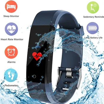 Bracelet connecté pour hommes et femmes, podomètre, compteur de pas, calories, Fitness, moniteur de marche, santé, pression artérielle