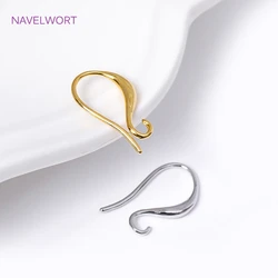 18K Gold Plated Ear Wire DIY Earrings Jewelry Accessories With Outside Loop Rhodium Plated Earring Hooks Earwire Fittings