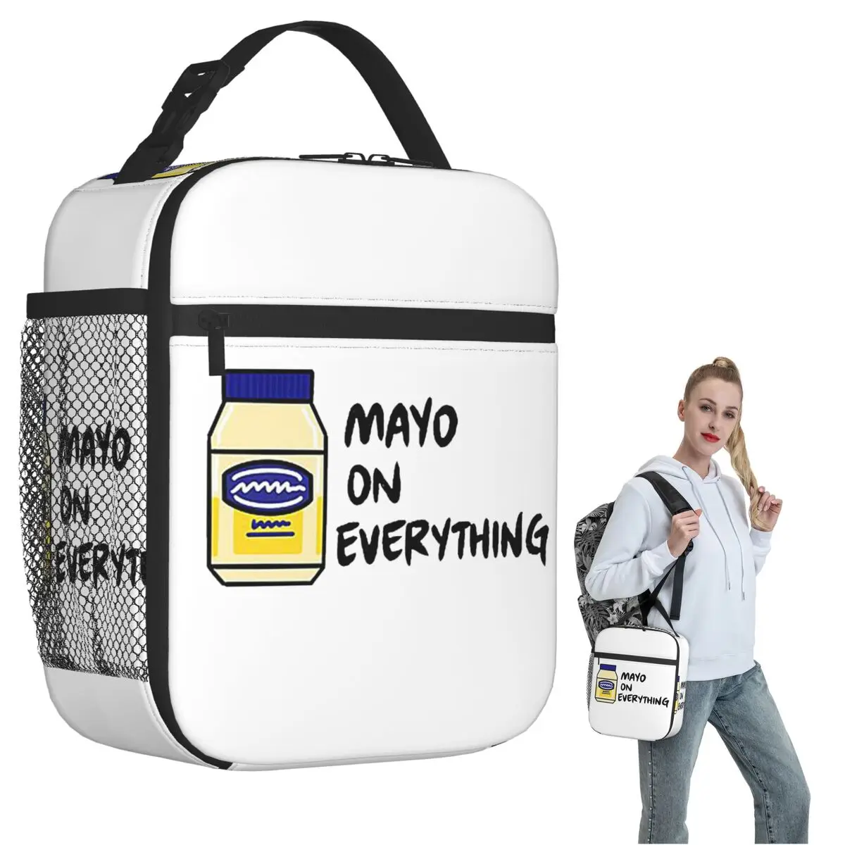 Mayo (Mayonnaise) On Everything Insulated Lunch Bag for Women Kids Portable Food Boxes Thermal Lunch Box Tote