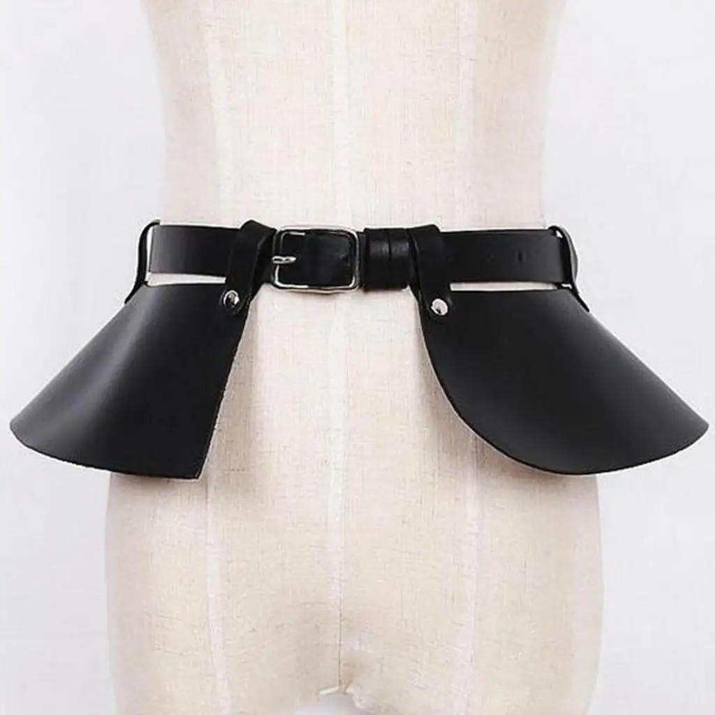 

Women's PU Leather Body Harness Adjustable Peplum Dress Waist Skirt