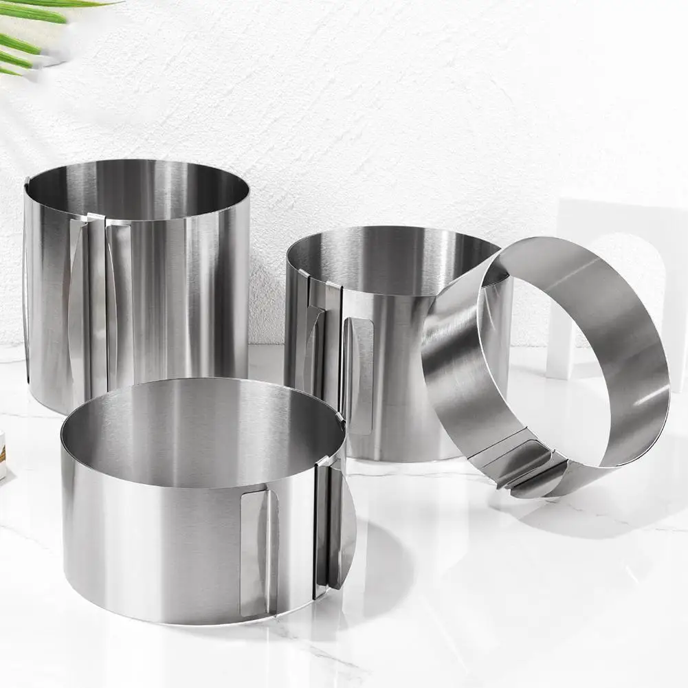 430 Stainless Steel 6-30cm Telescopic Mousse Ring Rustproof With Scale 6cm 8.5cm 12cm 15cm Heightened Baking Cake Ring