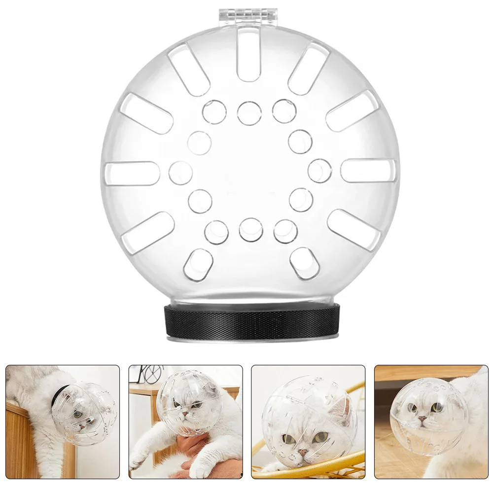 

Cat Transparent ABS Protective Recovery Hood for Post Surgery Grooming Anti Biting Scratching Clear Vision Breathable