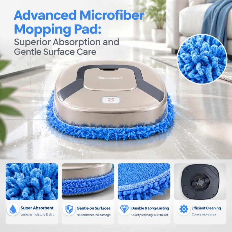 Automatic Smart Robot Mop Wet Dry Dual Use One‑key Start Anti‑Collision Floor Cleaner Household Dry Wipe Wet Mopping Robot