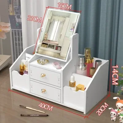 Makeup Mirror Drawer Type Jewelry Box Skin Care Lipstick Shelf Desktop Facial Mask Cosmetics Storage Box Special for Dresser