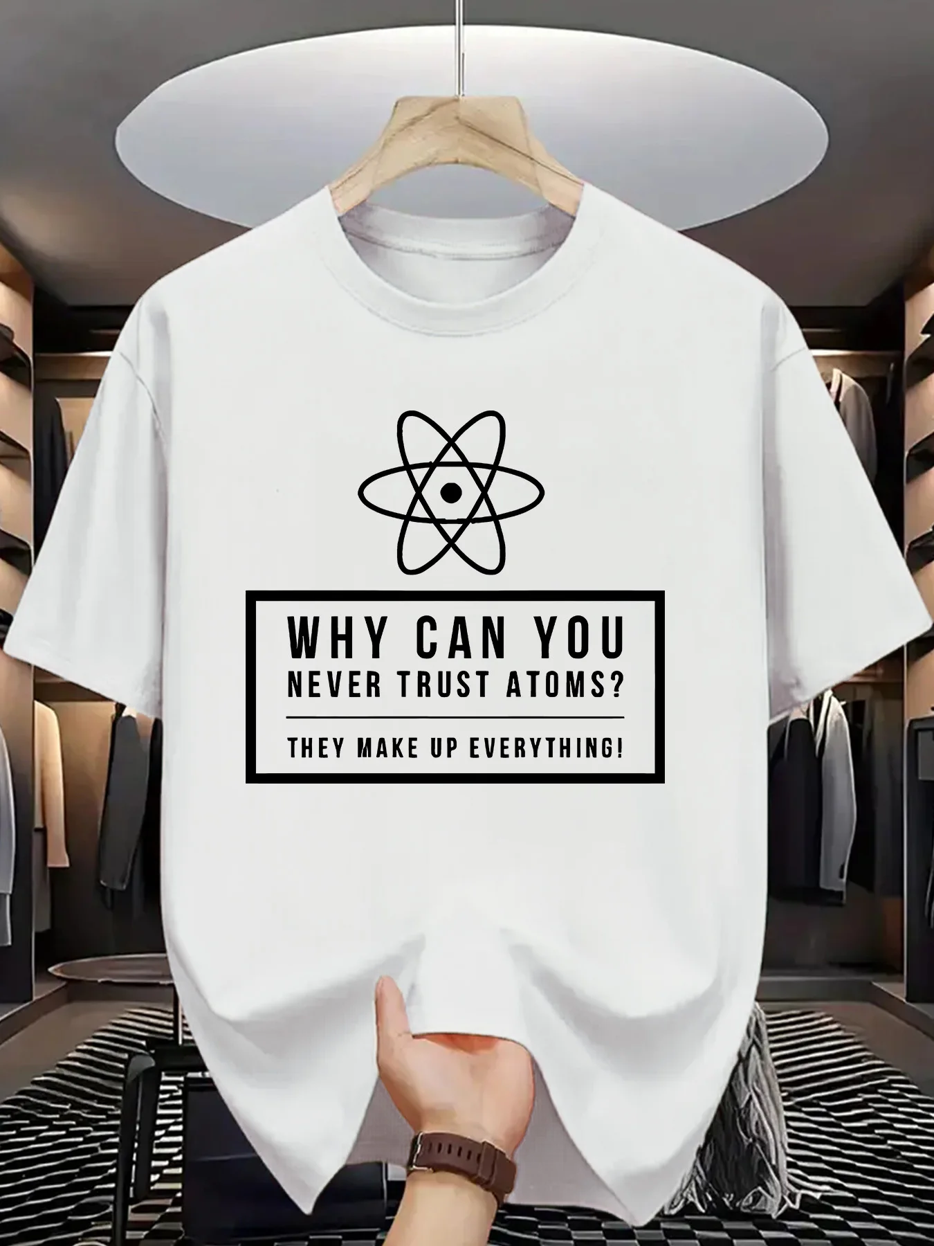 Women Short Sleeve T Shirt Atom Science Funny Quote Graphic Crew Neck Tees Soft Casual Tops For Women Daily Street Wear