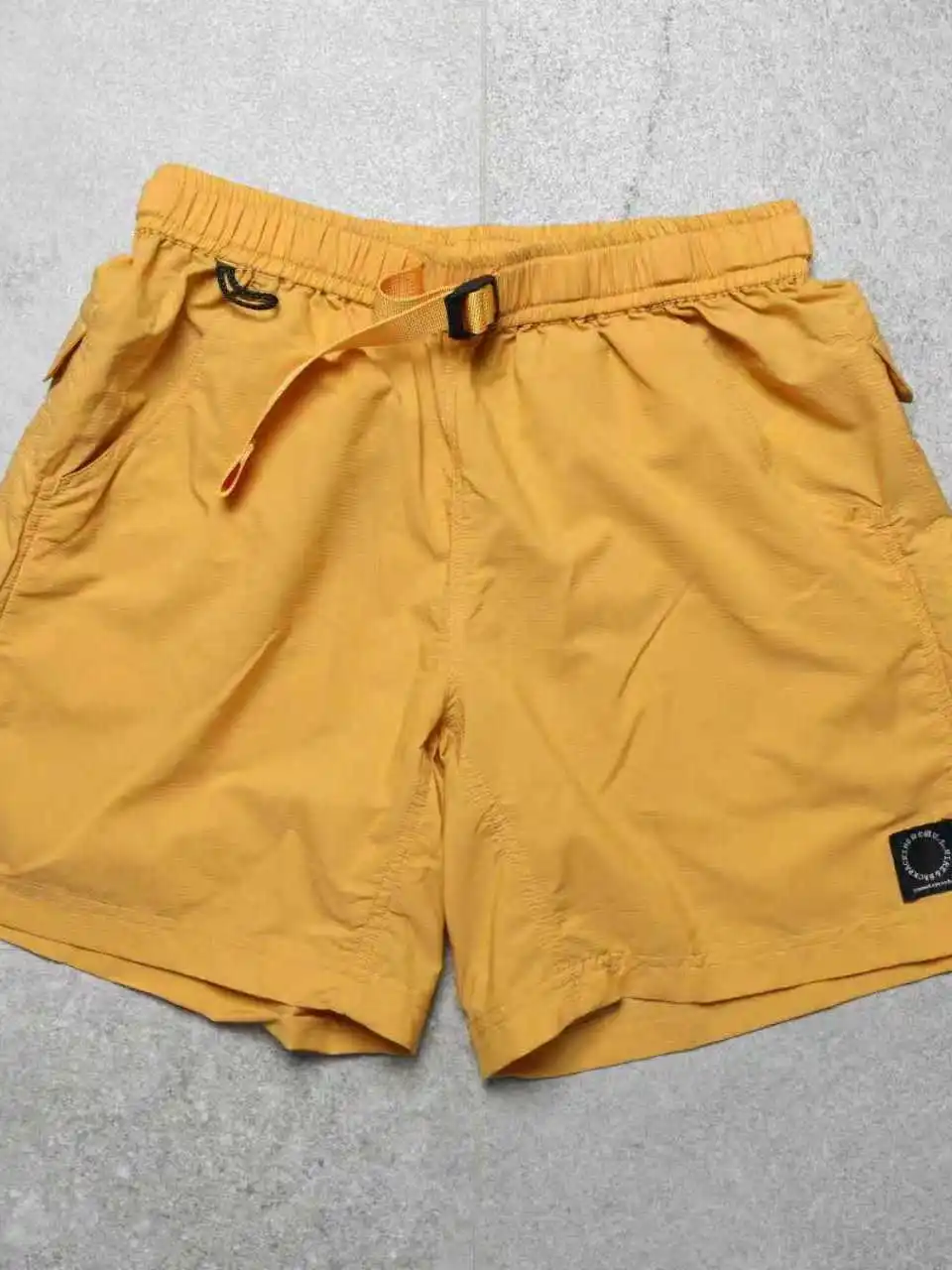 Lightweight Outdoor Men's Shorts 5 Pockets Washed Vintage High Waist Polyester Fiber Straight Leg Men's Summer Shorts