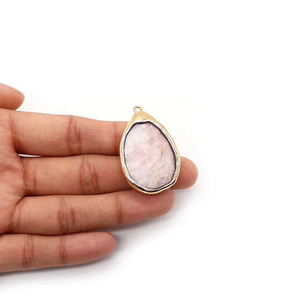 التجزئة غير النظامية النحاس مرصع الأوجه الحجر الطبيعي قلادة مجوهرات اكسسوارات 1 قطعة لصنع المجوهرات قلادة فريدة DIY بها بنفسك