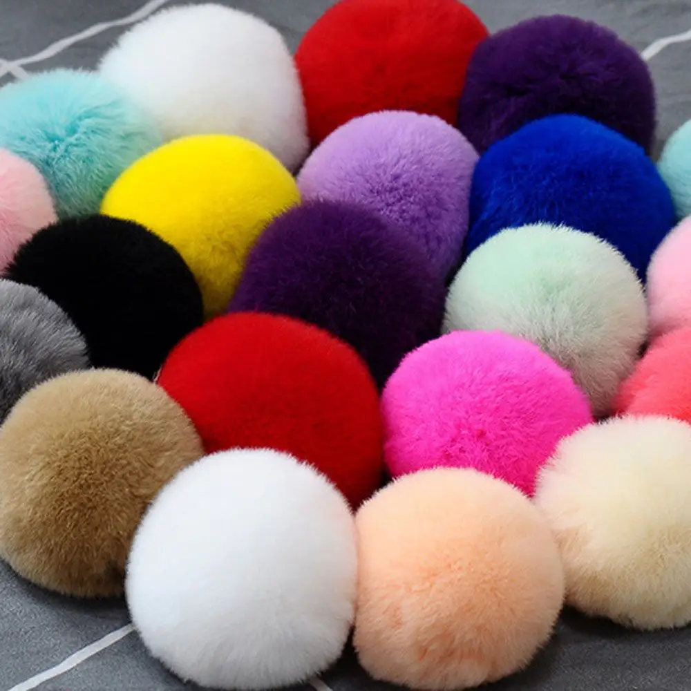 20 Colors Soft Pompom Bag Pendant Fur  Ball Jewelry Key Chain Fashion Accessories Key Ring Keychains
