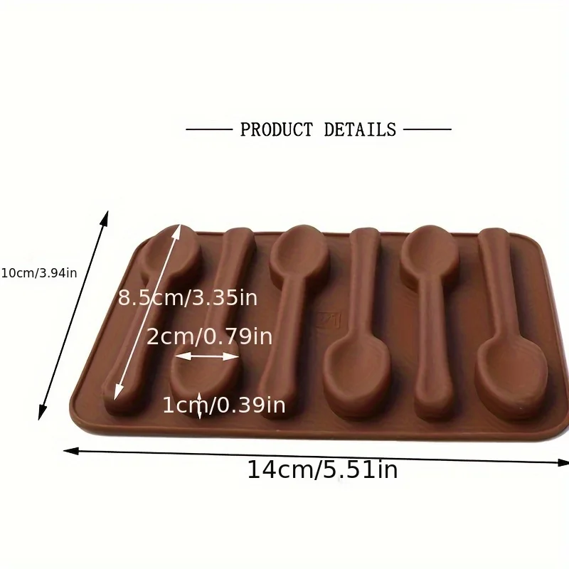2pcs Spoons, Handmade Silicone Chocolate Molds, Cake Baking Biscuit Molds DIY