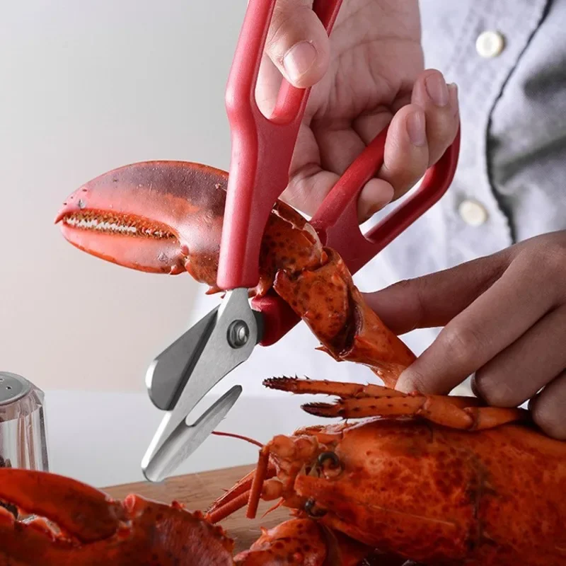 

Stainless Steel Seafood Scissors Lobster Fish prawn peeler Shrimp Crab Seafood Scissors Shears Snip Shells Kitchen seafood Tools