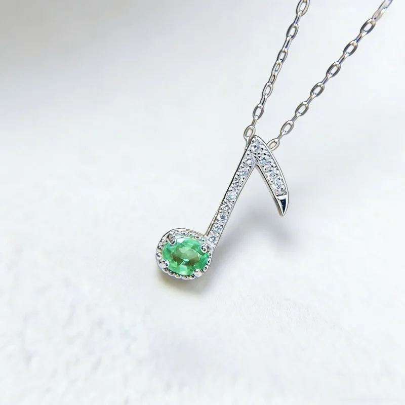 

Natural Diopside 3*5 & 4*6mm Necklace S925 Silver Rose Gold Plated Gourd Pendant for Women