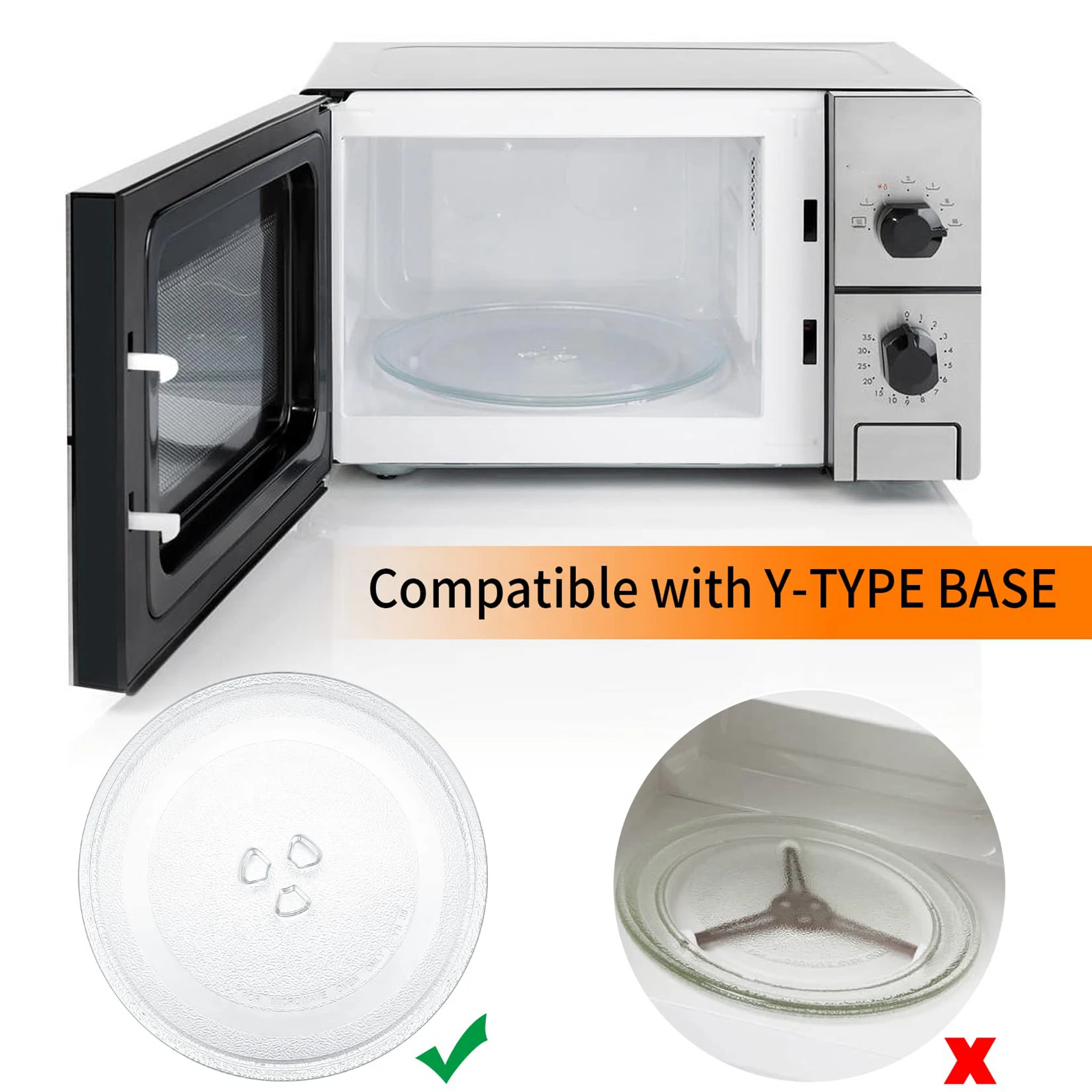 9.6In Microwave Glass Plate Turntable Durable Cooking Tray Universal Microwave Replacement Accessories