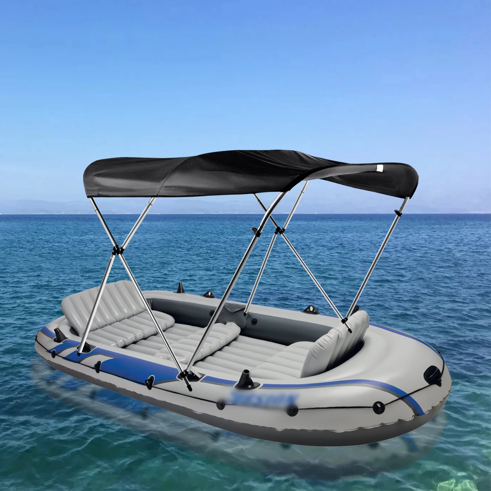 Top Boat Sun Shade Canopy Waterproof Top with Aluminum Alloy Frame Mounting Hardware