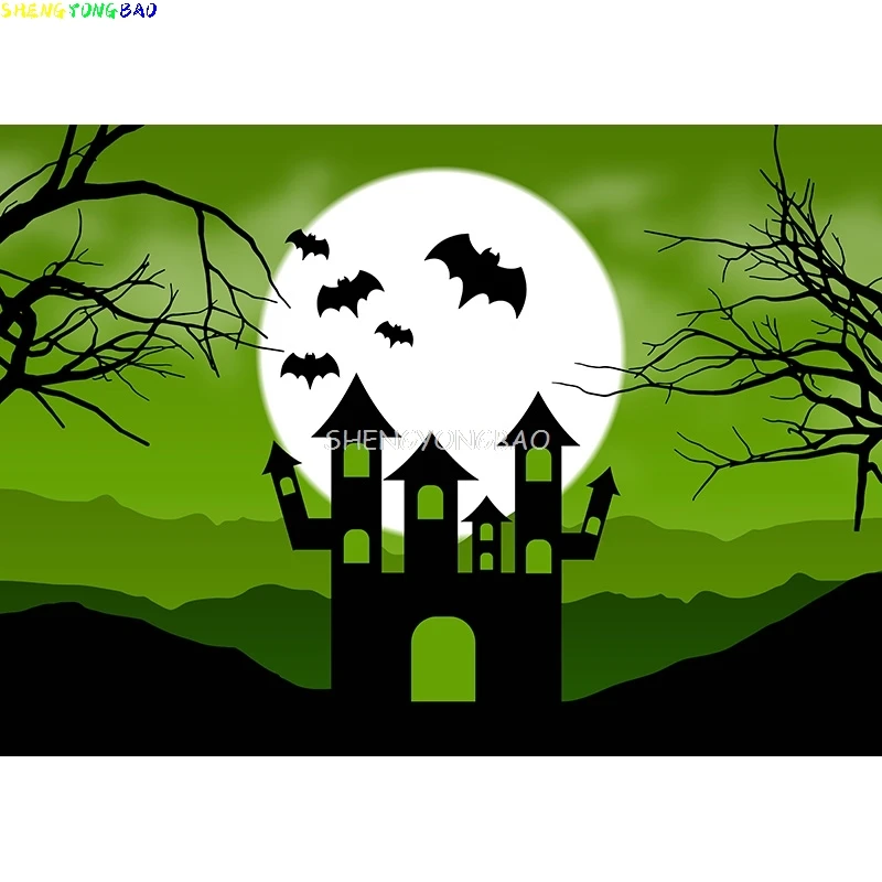خلفية قلعة حجر القبر للهالوين ، فانوس ، صورة قمر ، تصوير فوتوغرافي ، مستلزمات استوديو الصور ، خلفية اليقطين #2