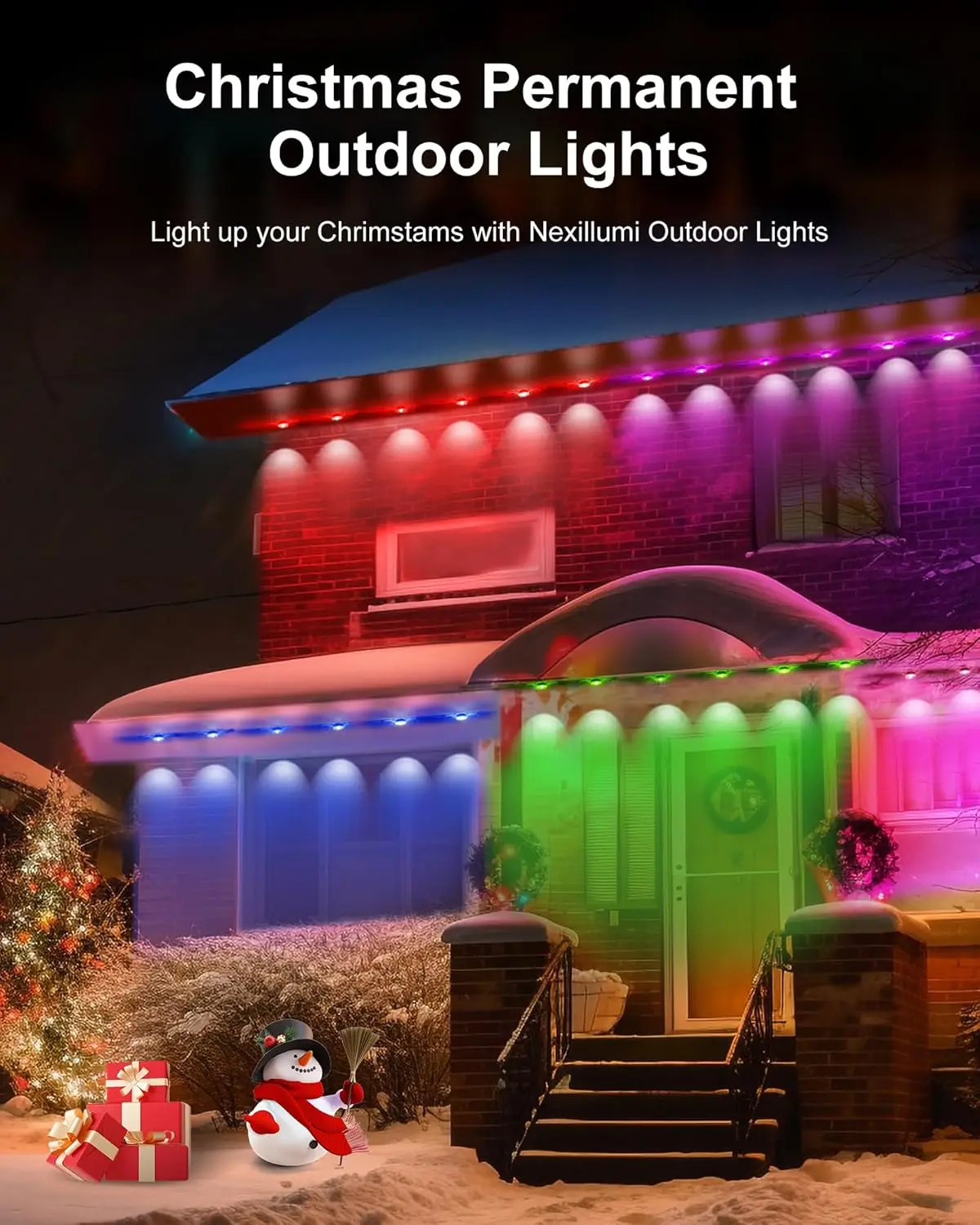 Permanent Outdoor Lights for House, 100ft Smart RGBIC Outside Lights with 72 Scene Modes